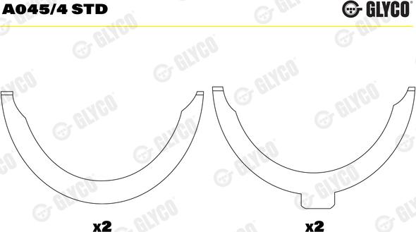 Glyco A045/4 STD - Thrust Washer, crankshaft car-mod.net