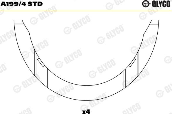 Glyco A199/4 STD - Thrust Washer, crankshaft car-mod.net
