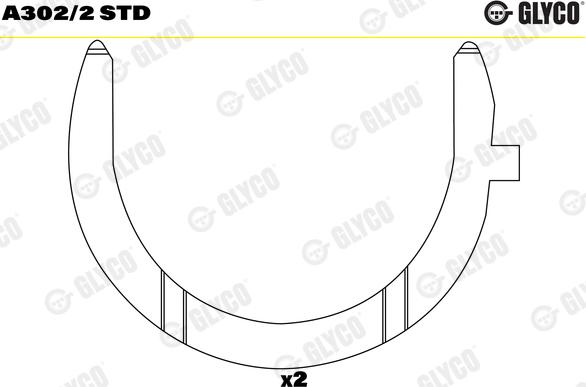 Glyco A302/2 STD - Thrust Washer, crankshaft car-mod.net