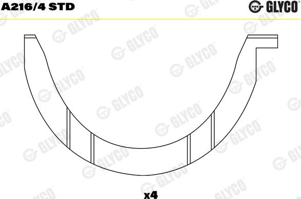 Glyco A216/4 STD - Thrust Washer, crankshaft car-mod.net