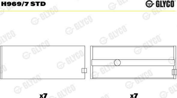 Glyco H969/7 STD - Main Bearings, crankshaft car-mod.net