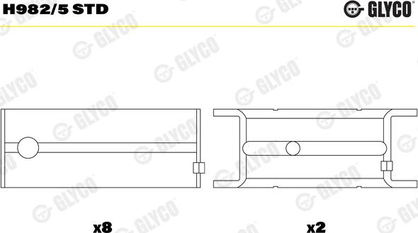 Glyco H982/5 STD - Main Bearings, crankshaft car-mod.net