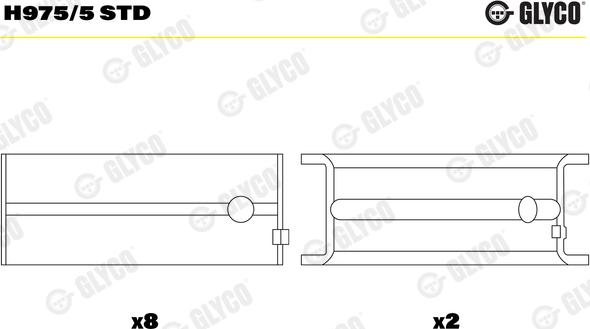 Glyco H975/5 STD - Main Bearings, crankshaft car-mod.net