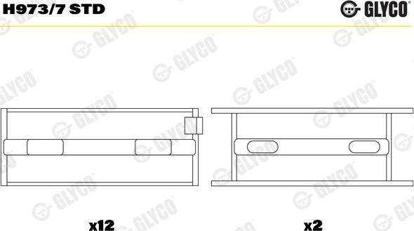 Glyco H973/7 STD - Main Bearings, crankshaft car-mod.net