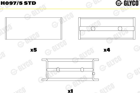 Glyco H097/5 STD - Main Bearings, crankshaft car-mod.net