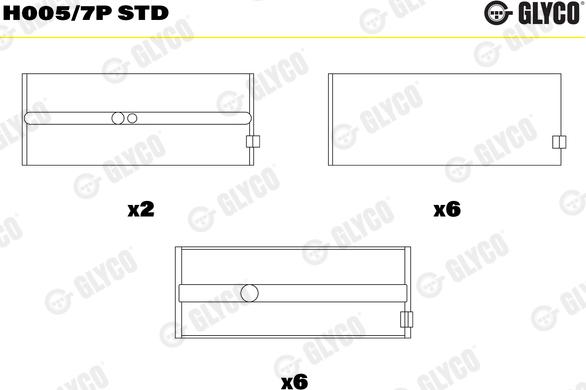Glyco H005/7P STD - Main Bearings, crankshaft car-mod.net