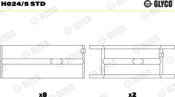 Glyco H024/5 STD - Main Bearings, crankshaft car-mod.net