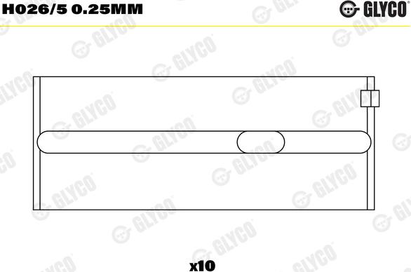 Glyco H026/5 0.25mm - Main Bearings, crankshaft car-mod.net