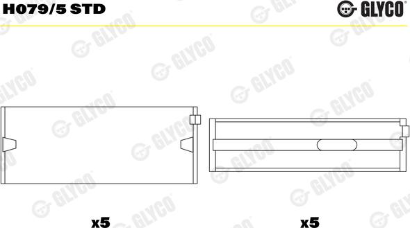 Glyco H079/5 STD - Main Bearings, crankshaft car-mod.net