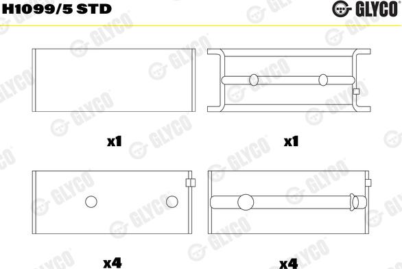 Glyco H1099/5 STD - Main Bearings, crankshaft car-mod.net