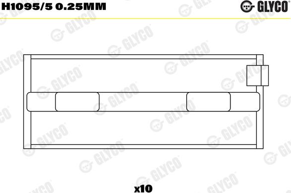 Glyco H1095/5 0.25mm - Main Bearings, crankshaft car-mod.net