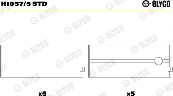 Glyco H1057/5 STD - Main Bearings, crankshaft car-mod.net