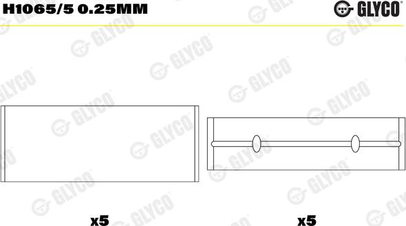 Glyco H1065/5 0.25mm - Main Bearings, crankshaft car-mod.net