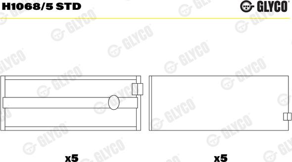 Glyco H1068/5 STD - Main Bearings, crankshaft car-mod.net