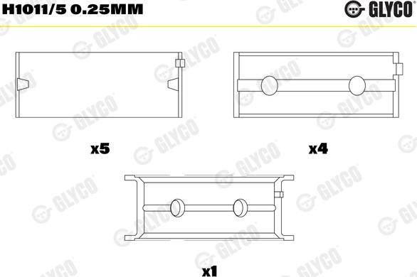 Glyco H1011/5 0.25mm - Main Bearings, crankshaft car-mod.net