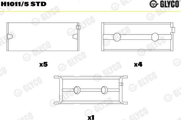 Glyco H1011/5 STD - Main Bearings, crankshaft car-mod.net