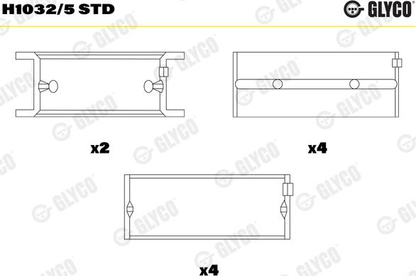 Glyco H1032/5 STD - Main Bearings, crankshaft car-mod.net