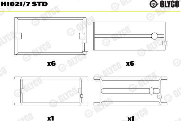 Glyco H1021/7 STD - Main Bearings, crankshaft car-mod.net