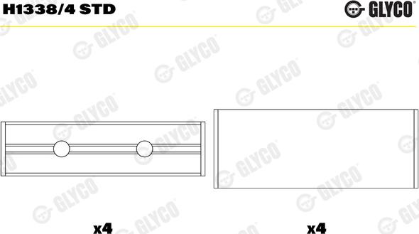 Glyco H1338/4 STD - Main Bearings, crankshaft car-mod.net
