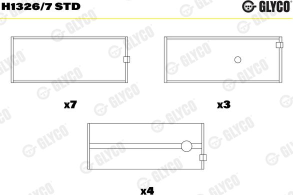 Glyco H1326/7 STD - Main Bearings, crankshaft car-mod.net