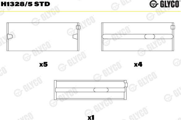 Glyco H1328/5 STD - Main Bearings, crankshaft car-mod.net
