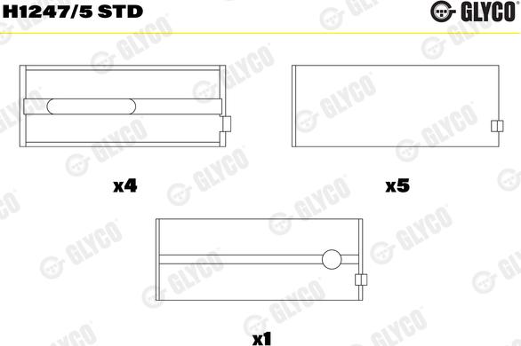 Glyco H1247/5 STD - Main Bearings, crankshaft car-mod.net
