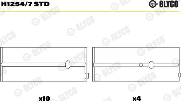 Glyco H1254/7 STD - Main Bearings, crankshaft car-mod.net