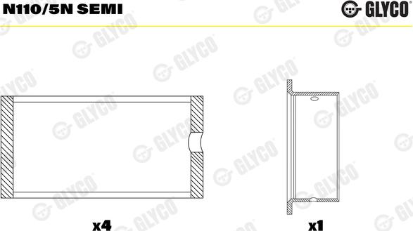 Glyco N110/5N SEMI - Camshaft Bushes car-mod.net