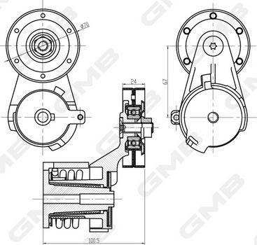GMB GAT20650 - Belt Tensioner, v-ribbed belt car-mod.net