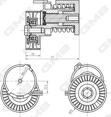 GMB GAT21190 - Belt Tensioner, v-ribbed belt car-mod.net