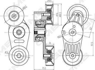 GMB GAT21180 - Belt Tensioner, v-ribbed belt car-mod.net