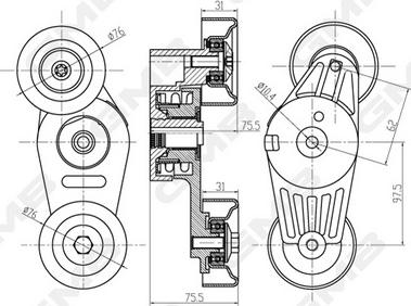 GMB GAT21170 - Belt Tensioner, v-ribbed belt car-mod.net