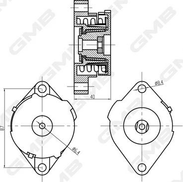 GMB GAT21840 - Belt Tensioner, v-ribbed belt car-mod.net
