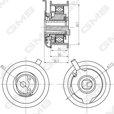 GMB GTB0270 - Tensioner Pulley, timing belt car-mod.net