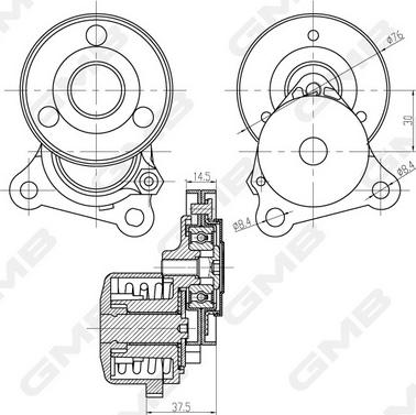 GMB GAT32880 - Belt Tensioner, v-ribbed belt car-mod.net