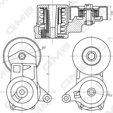 GMB GAT32200 - Belt Tensioner, v-ribbed belt car-mod.net