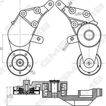 GMB GAT21150 - Belt Tensioner, v-ribbed belt car-mod.net