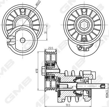 GMB GAT21160 - Belt Tensioner, v-ribbed belt car-mod.net