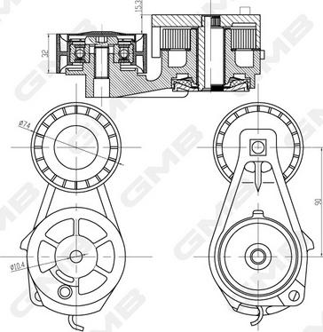 GMB GAT22330 - Belt Tensioner, v-ribbed belt car-mod.net