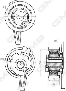 GMB GTB0950 - Tensioner Pulley, timing belt car-mod.net