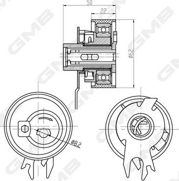 GMB GTB0450 - Tensioner Pulley, timing belt car-mod.net