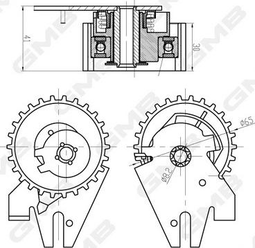 GMB GTB0390 - Tensioner Pulley, timing belt car-mod.net