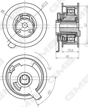 GMB GTB0300 - Tensioner Pulley, timing belt car-mod.net