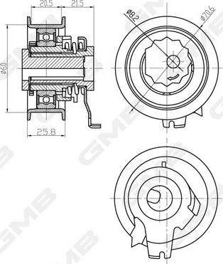 GMB GTB0710 - Tensioner Pulley, timing belt car-mod.net