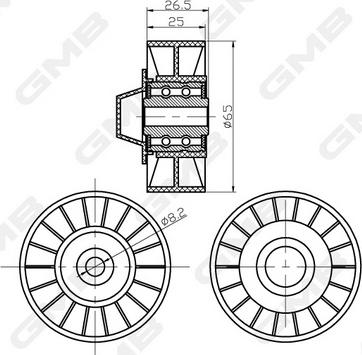 GMB GTC0540 - Deflection / Guide Pulley, timing belt car-mod.net