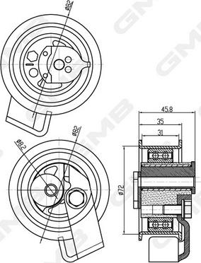 GMB GTC1780 - Deflection / Guide Pulley, timing belt car-mod.net