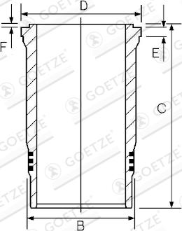 Goetze Engine 15-260050-10 - Cylinder Sleeve car-mod.net