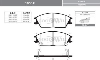 GoodWill 1050 F - Brake Pad Set, disc brake car-mod.net