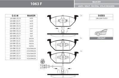 GoodWill 1063 F - Brake Pad Set, disc brake car-mod.net