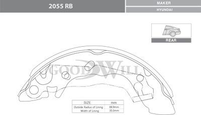 GoodWill 2055 RB - Drum Brake Shoe Set car-mod.net